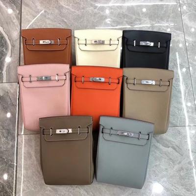 2025 New Leather Gender-neutral Men's and Women's Same First-layer Cowhide Round Lock Hole Breast Bag Single Shoulder  Leather Backpack