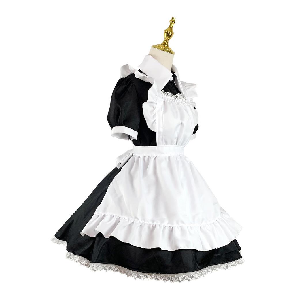 Personaggio anime cosplay cameriera abbigliamento cosplay ristorante uniforme da lavoro abito lungo bianco e nero cameriera abbigliamento festa festa