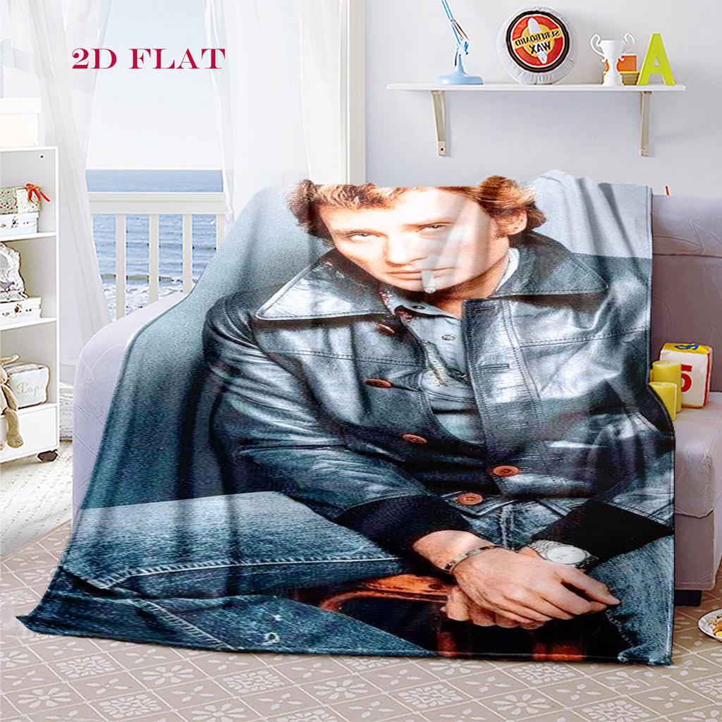 Rock Legend Johnny Halliday blanket Home Decor sofa blanket Digital printing Machine washable bedroom