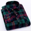 Camicia Casual da Uomo a Quadri Camicia a Maniche Lunghe Spazzolata Trend Taglie Forti