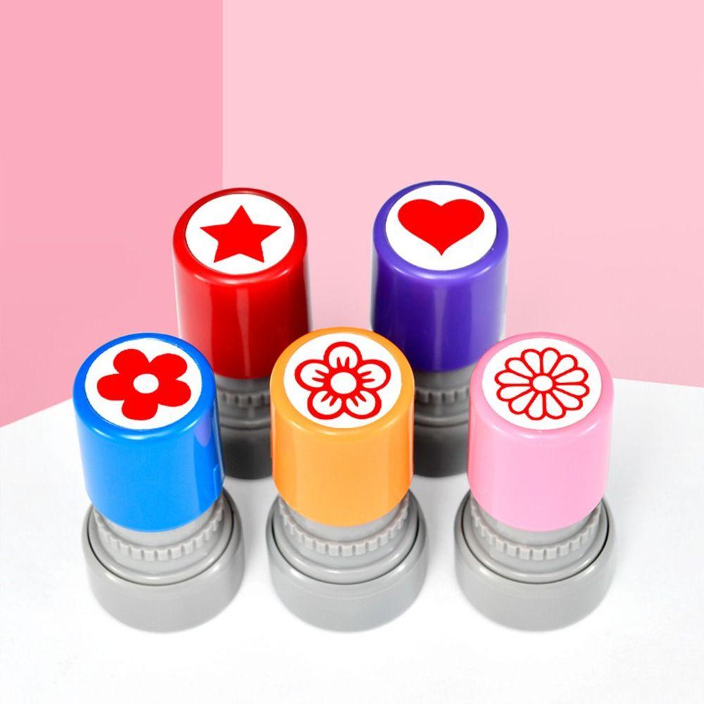 DIY Drawing Toy Star Grading Stamp Self Inking Teacher Review Stamp Rewards Flower Stamp  School