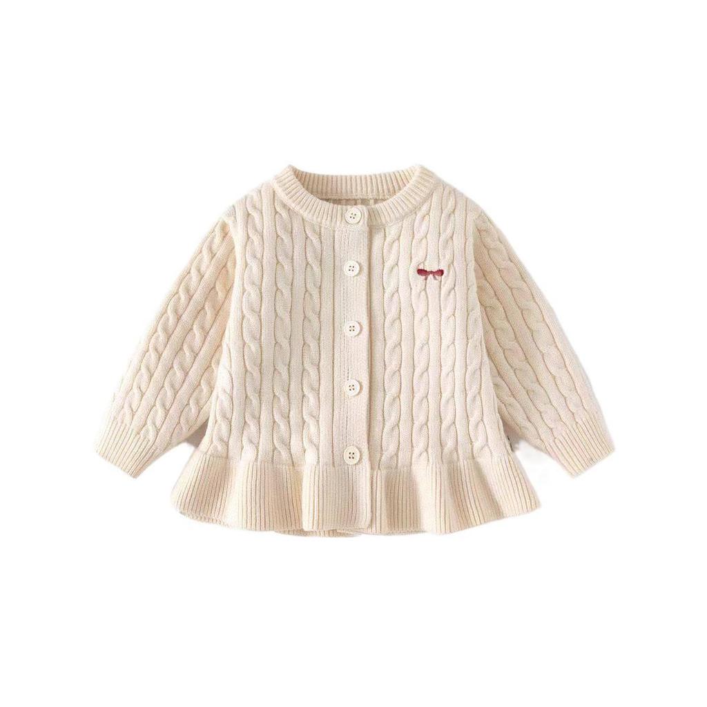 Girls' Autumn Knitted Cardigan - Fashionable Baby and Children's Sweater