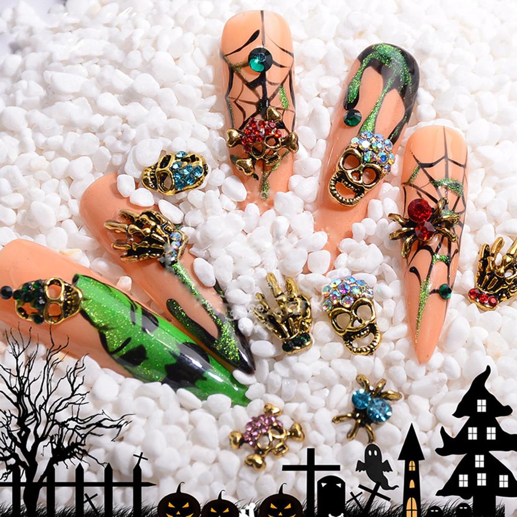 Halloween Nail Art Charms Vintage Skeleton Nail Art Charms DIY Nail Tips