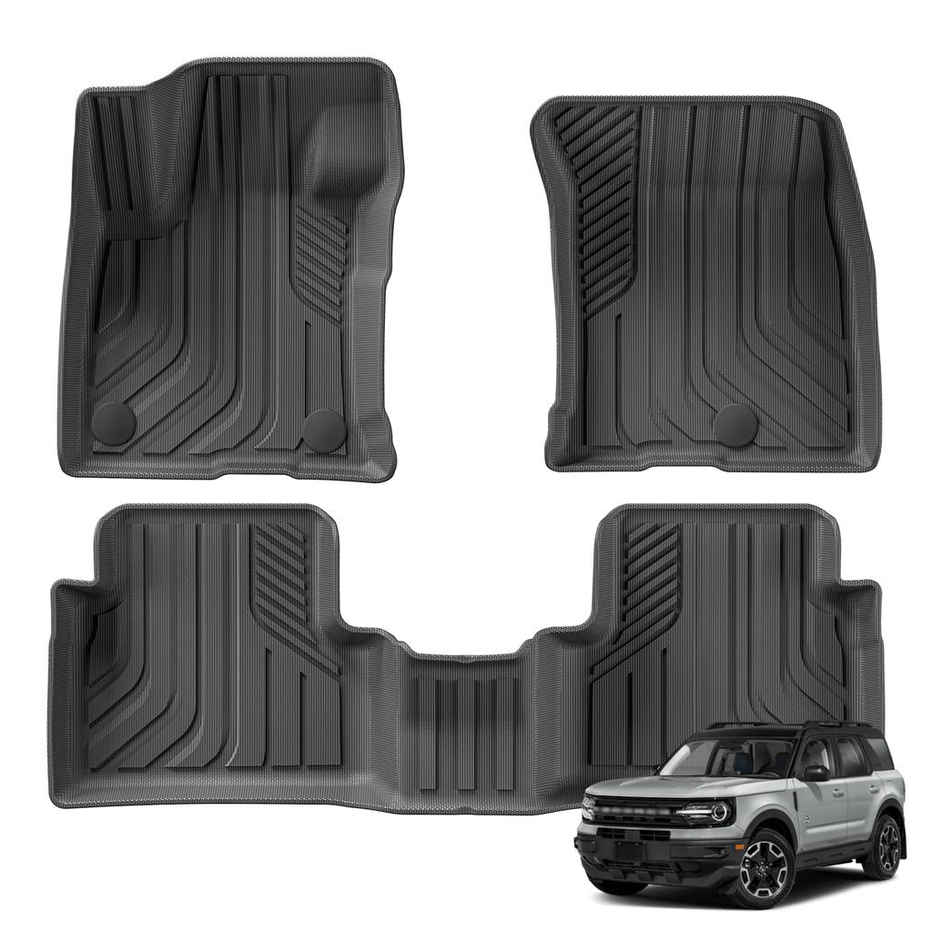 For Bronco Sport 2025 - 2025 TPE 3D Car Floor Mats Cargo Liner Trunk Pad Black Carpet Foot Pads All Weather Left Rudder