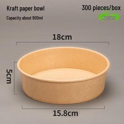Ally 900ml Disposable Kraft Paper Salad Bowls (300 Pcs)