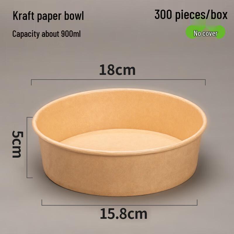 Ally 900ml Einweg-Kraftpapier-Salatschüsseln (300 Stück)