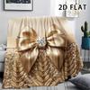 1Pc 2D FLAT Luxury Bow Print Flannel Blanket,High quality Comfortable for All Seasons,Home Decor,Warmth and Comfort,Perfect for Christmas Gifts