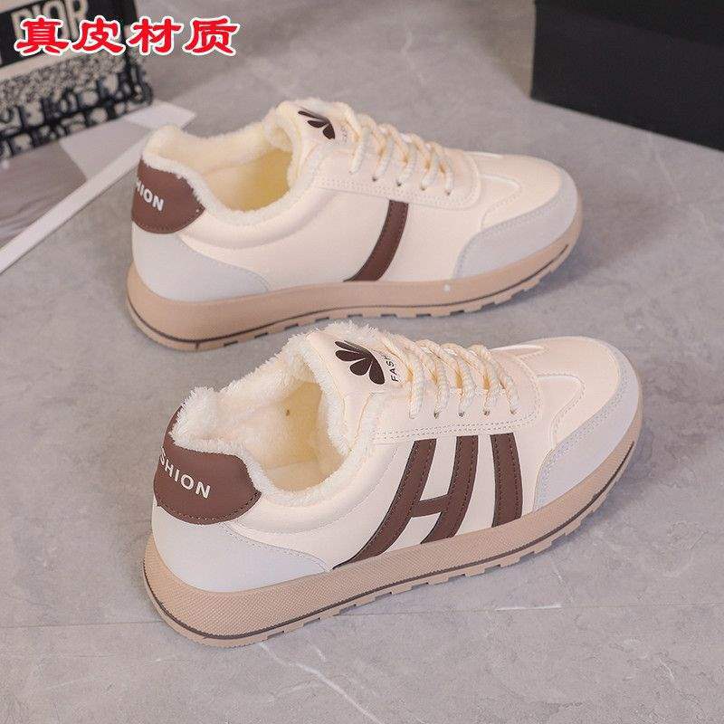 Dexun shoes women's winter flat-bottomed velvet waterproof board shoes women's retro Forrest Gump running casual sports shoes