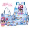4Pcs/set Anime K-Pop Demon Hunters Printed Backpack Handbag Pencil Case with 750Ml Water Bottler for Teenager Boy Girl Large Capacity  Schoolbag