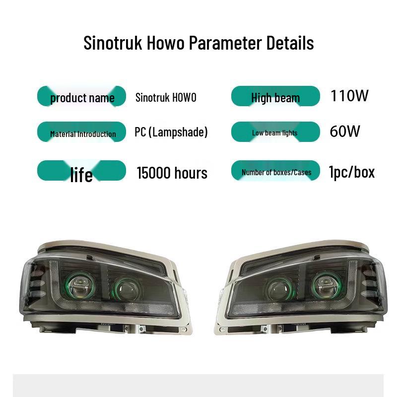 SITRAK HOWO 380 LED Headlight Assembly with Triple Lens and Super Bright High/Low Beams