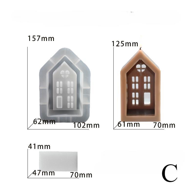 

1 Pcs DIY Handmade Creative Glue Dropping Mold House Aromatherapy Candle Silicone Mold Gypsum Mold Cement Ornament Accessories