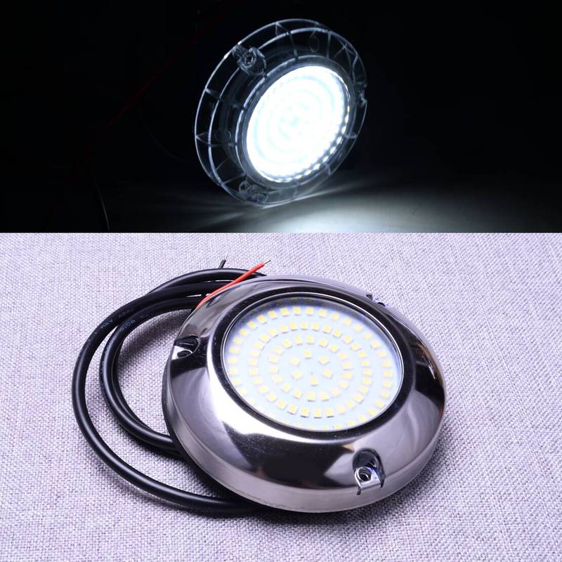 IP68 Stainless Steel White Light 90LED Underwater Pontoon Marine Boat Camper trailer Caravan RV Transom Light