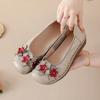 Shallow Single Shoes, Genuine Leather Women's Shoes, Shoe Flowers, One Pedal, Doudou Round Head Thick Sole, Spring and Autumn