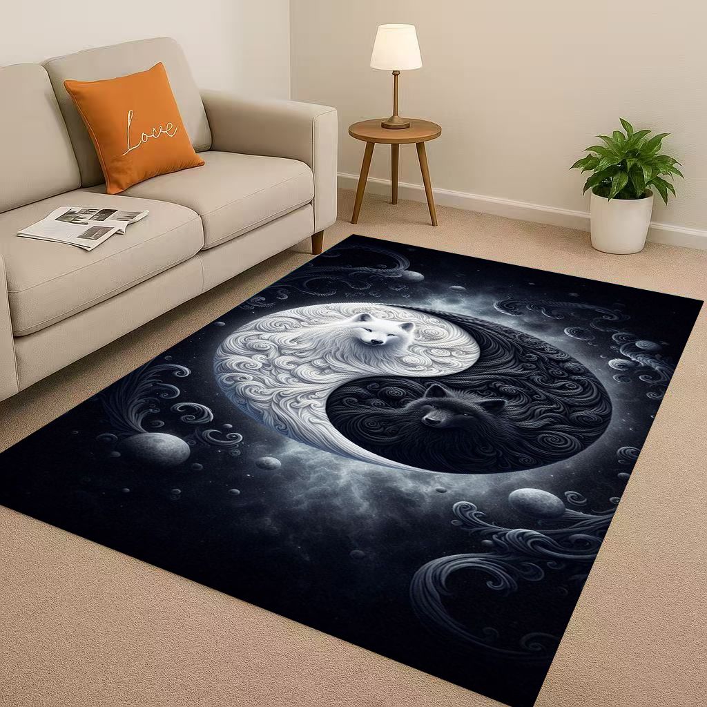 New Yin Yang Chinese Tai Chi Natural Balance Art Living Room Non-Slip Area Rug Soft Carpet for Bedroom Sofa,Home Decor Doormat