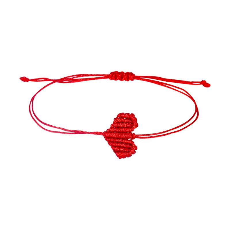 2Pcs Valentine'S Day Heart Shaped Bracelet For Women Men Handwoven Couple Best Friend Red Rope Romantic Love Bracelet Gifts