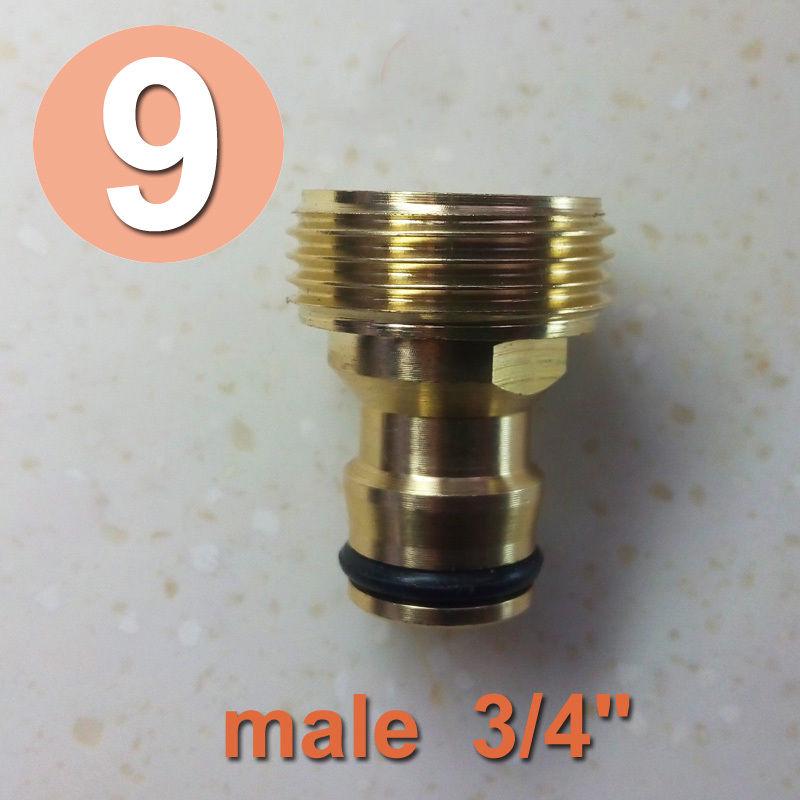 

Brass Hose Tap Connector Garden Pipe Quick Fit Adapter Fitting Kit Switch Nozzle 9. Tap Adapter Outer Thread 3/4
