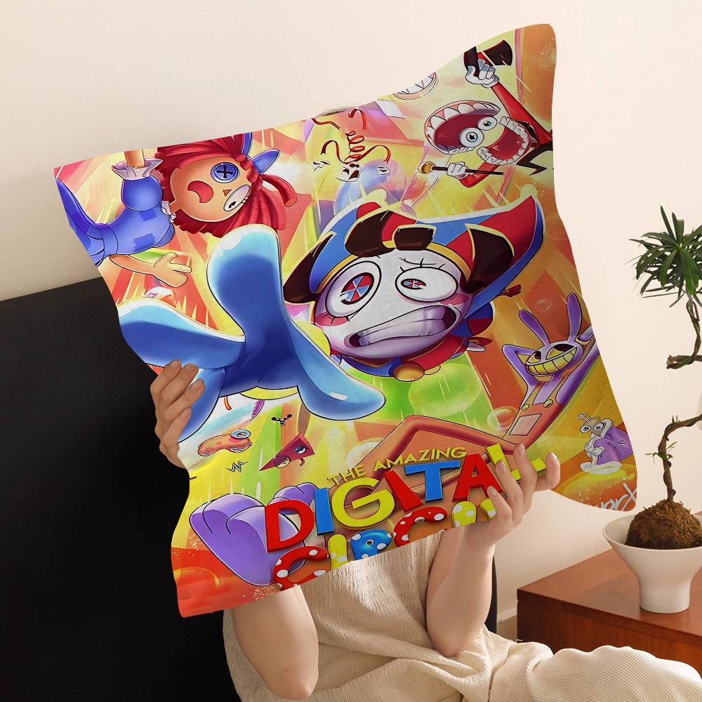 Cartoon The AAmazing DDigital CCircus Pillow Anime Pillow Sofa Bed Head Pillow Cover Cushion Cover 45x45 Cm Fashion