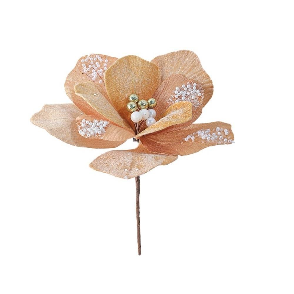 New 24CM Artificial Poinsettia Flower Sequins Sparkling Christmas Glitter Flower Glitter Sequins Flower New Year Festival