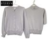 82H5061 Light Gray Cashmere Silk Ensemble Knit Cardigan Tops 40 Light grayUsed