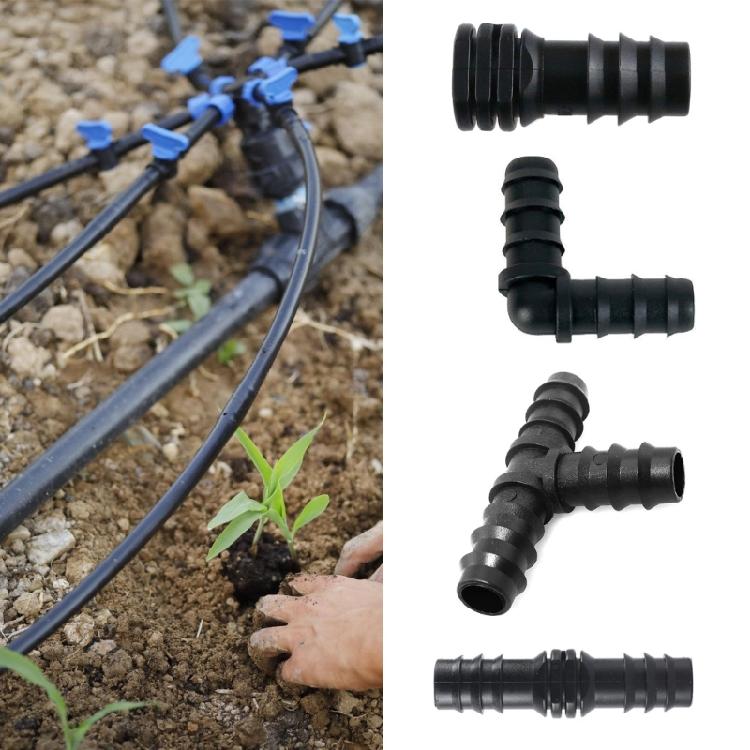 8Pcs Drip Irrigation Straight Fittings Barbed Locking Butt Joint Connectors 16mm Drip Tape Tubing Sprinkler Systems
