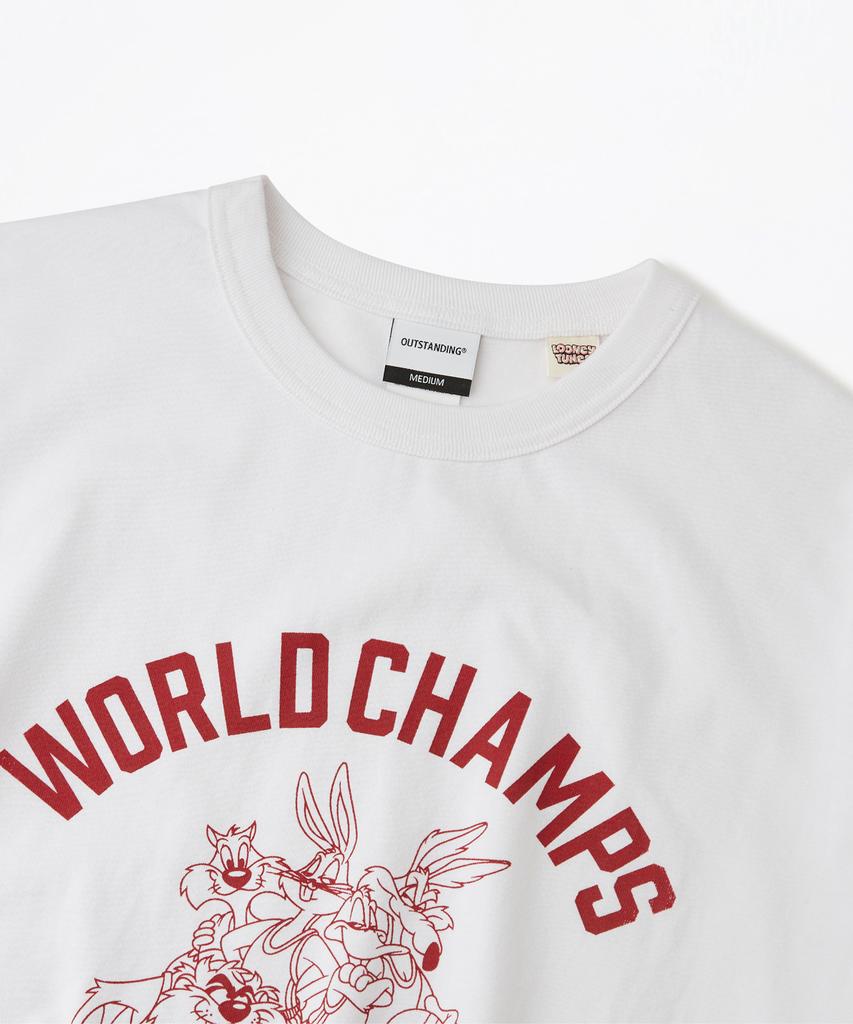 OUTSTANDING [Looney Tunes] Half Sleeve Tee(World Champs)_White