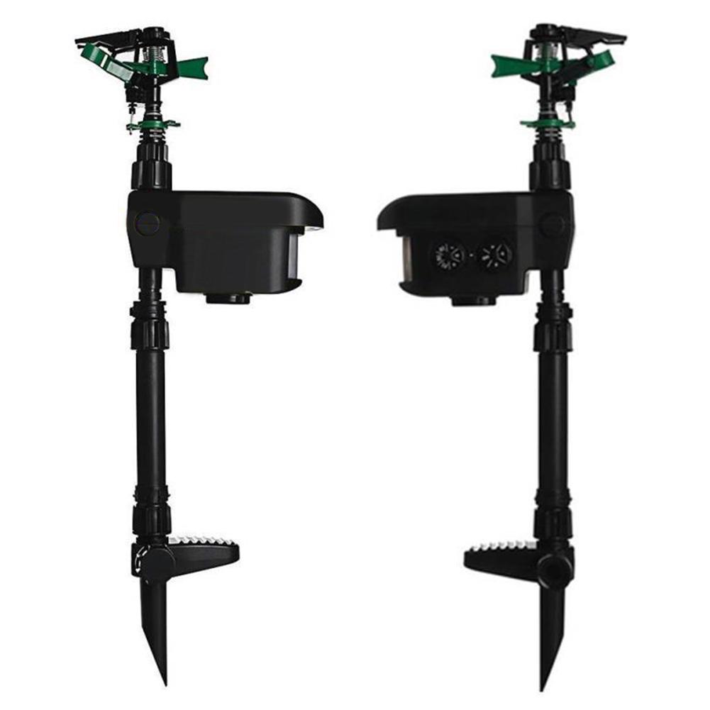 Motion Activated Sprinkler Scaring Away Wild Animals Solar Powered Water Sprayer Timing Animal Repellent Sprayer for Outdoor Use nero