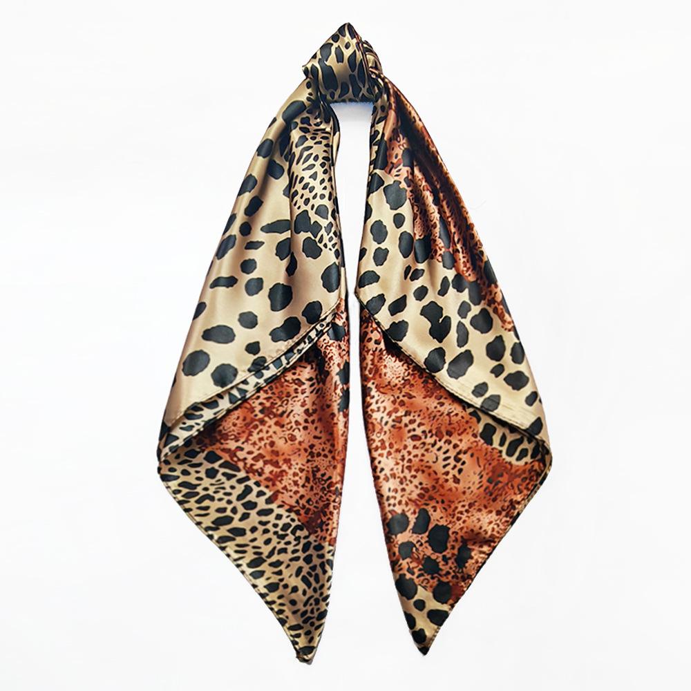 90cm Leopard-Print Silk Scarf/Headscarf – Versatile Women’s Rayon Scarf