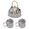 Camp Tea Kettle Stainless Steel Camping Kettle with 2*300ml Cups Anodized Aluminum for Outdoor