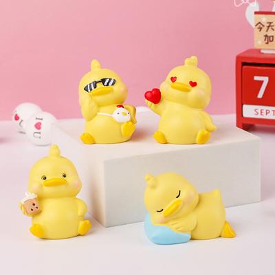 Enten-Ornament, Cartoon, exquisite Verarbeitung, handbemalt, niedlich, gratfrei, dekoratives Harz, schöne Enten-Harz