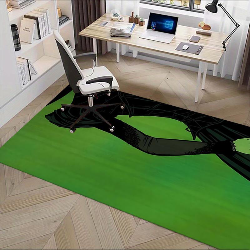 Gothic, Silhouette Pattern Polyester Office Carpet Chair Mats, Home Decor Dormitory Floor Protector