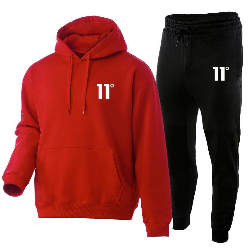 Directly from the Manufacturer Autumn and Winter Men's Casual Hooded Suit Men's Trend Fleece Sweater Sweatpants Sports Men's Two-piece Set