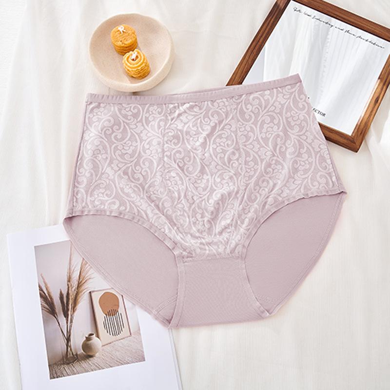 plus size pure cotton women's underwear, high waist and fat women's underwear, pure cotton mother briefs.