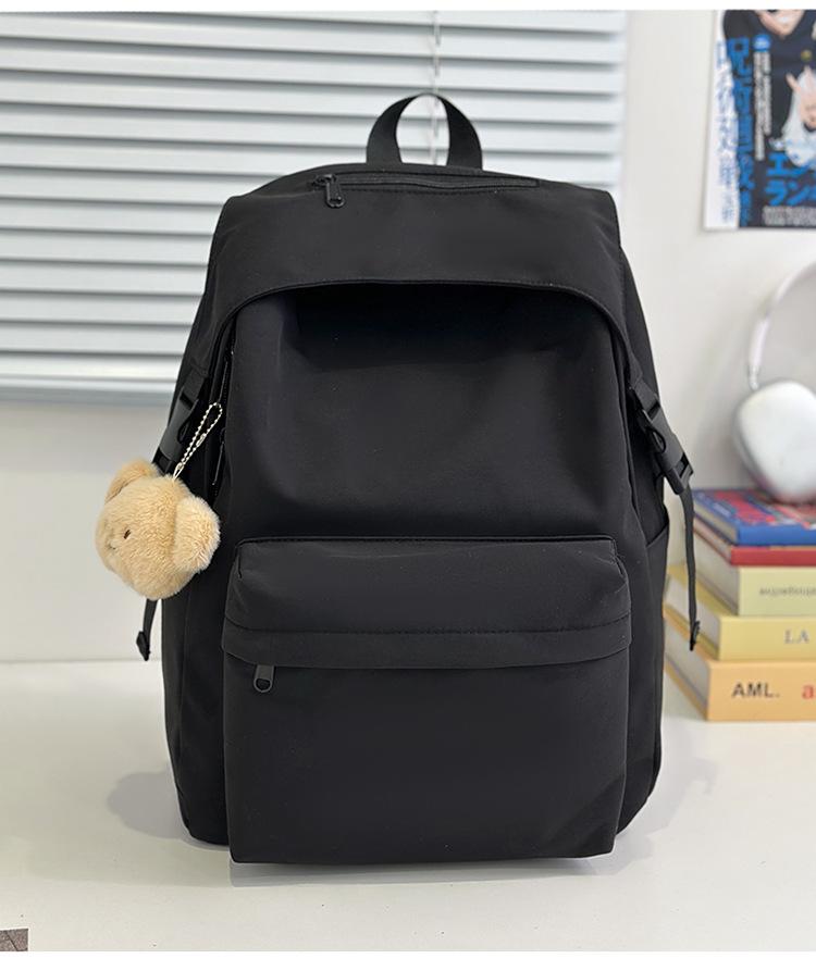 The Schoolbag Is Simple and Versatile, the Korean Version Is Solid Color, Light and Trendy Casual Back.