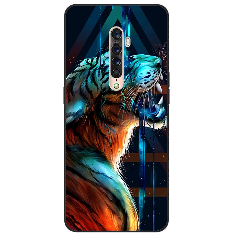 Für OPPO Reno 2 Hülle Weiches TPU-Silikon Cartoon Rückseite Handyhüllen TPU Schwarzer Stoßfänger für Hülle PCKM70, PCKT00, PCKM00, CPH1907