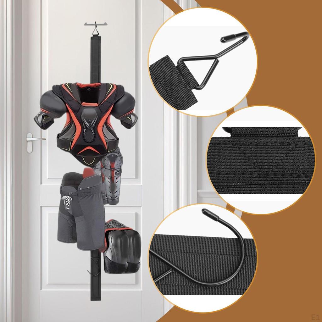 Wall-mounted Hockey Equipment Rack with Hooks, Organizer
