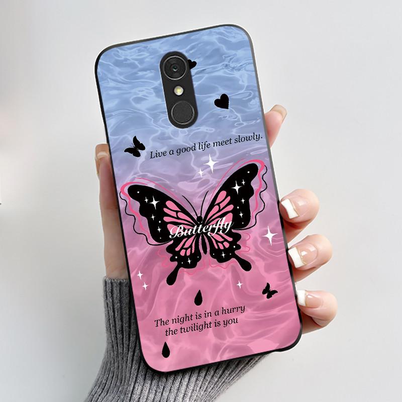 Casing For LG Q7 Plus Q7+ Q7a LM-Q610 Q725L Q725K Q725S Soft Case Aesthetic Cute Cat Cartoon Phone Back Cover Shockproof Bumper