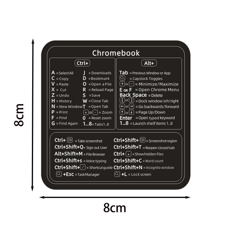 Waterproof Keyboard Shortcuts Sticker for Windows/MacBook Laptops