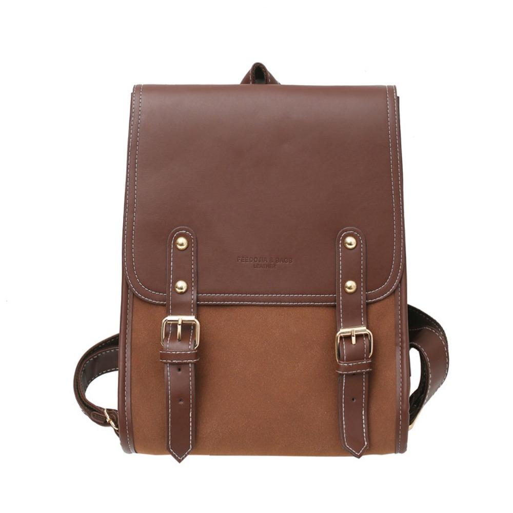 Solid Color Laptop School Bag Simple College Students Backpack Large Capacity Backpack Outdoor