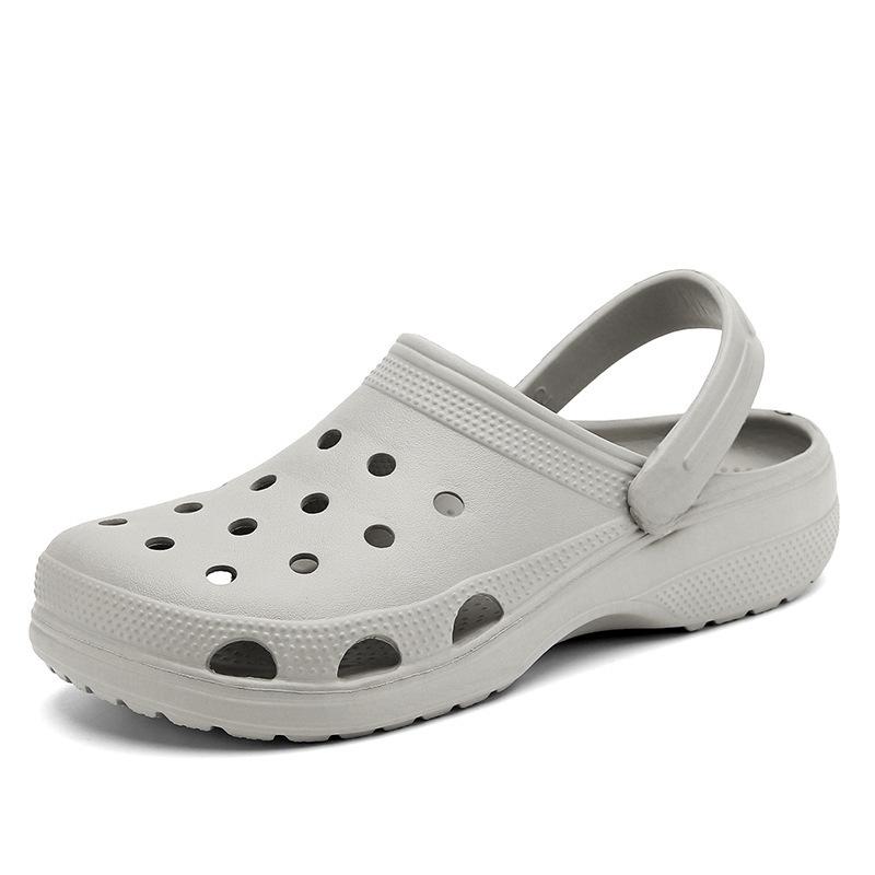 Men's and Women's Summer Garden Sandals - Solid Color Baotou Beach Shoes for Couples