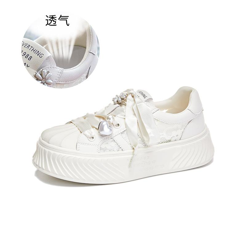 Foam bottom shell head little white shoes women's 2025 summer new thick-soled casual breathable women's shoes sports versatile board shoes
