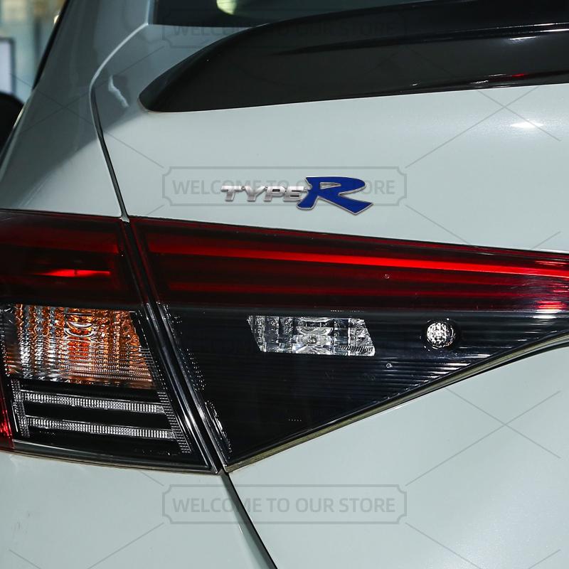 QLN2 Car 3D Metal Type R Body Emblem Badge Decals Auto Tail Sticker For Honda Civic Typer Vezel CRV HRV Jazz Fit Accord VTEC Pilot