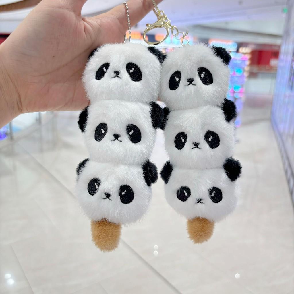 Charming Plush 15cm Panda Backpack Pendant Colorful Keychain Cute Gift For Children