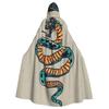 Snake Tattoo Adult Cloak Cape Hooded Medieval Costume Witch Wicca Elf Purim Carnival Party