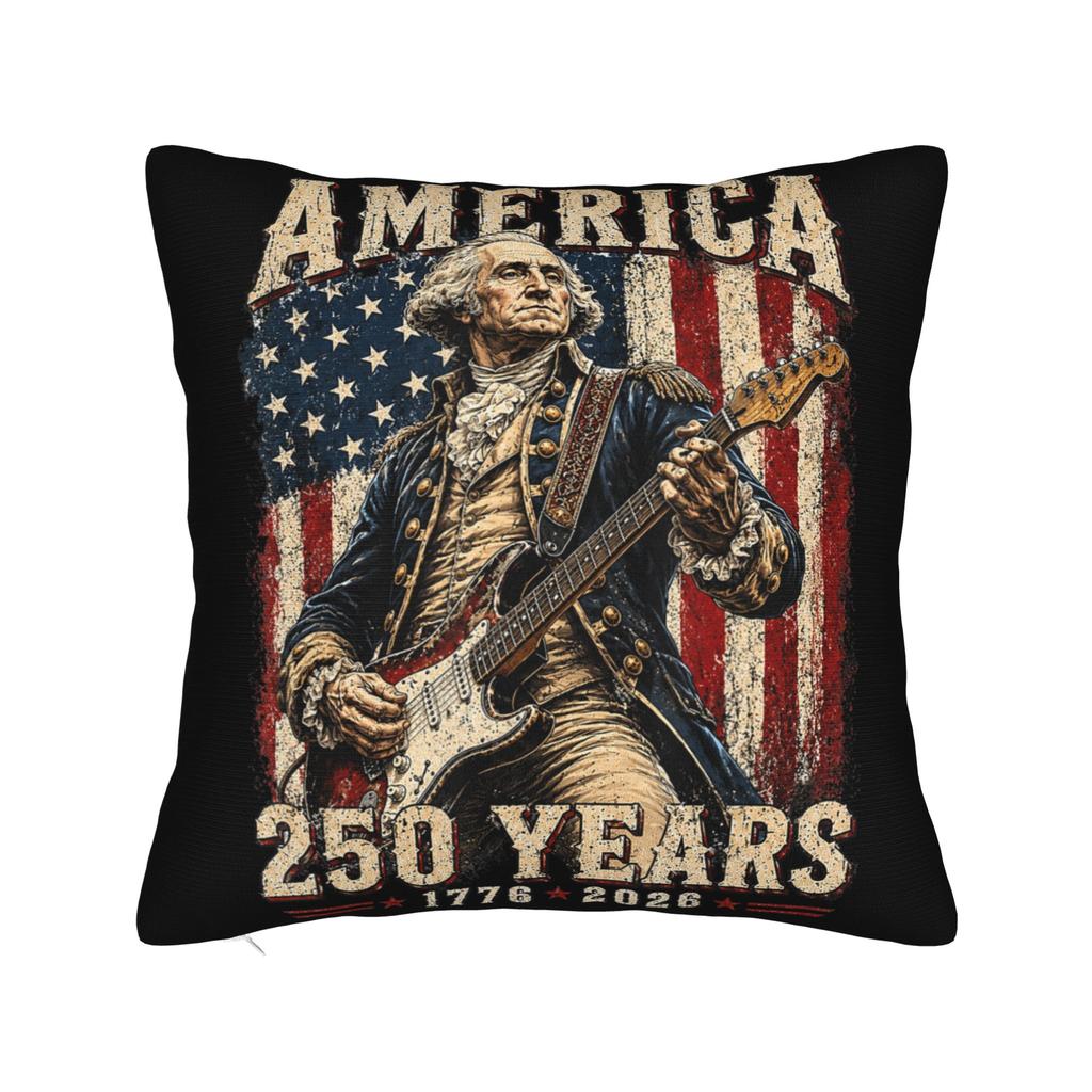 George Washington Playing Guitar Th July Th Anniversary Pillow Cover Cushion Cover Pillow Case For Chair Sofa Home Decor