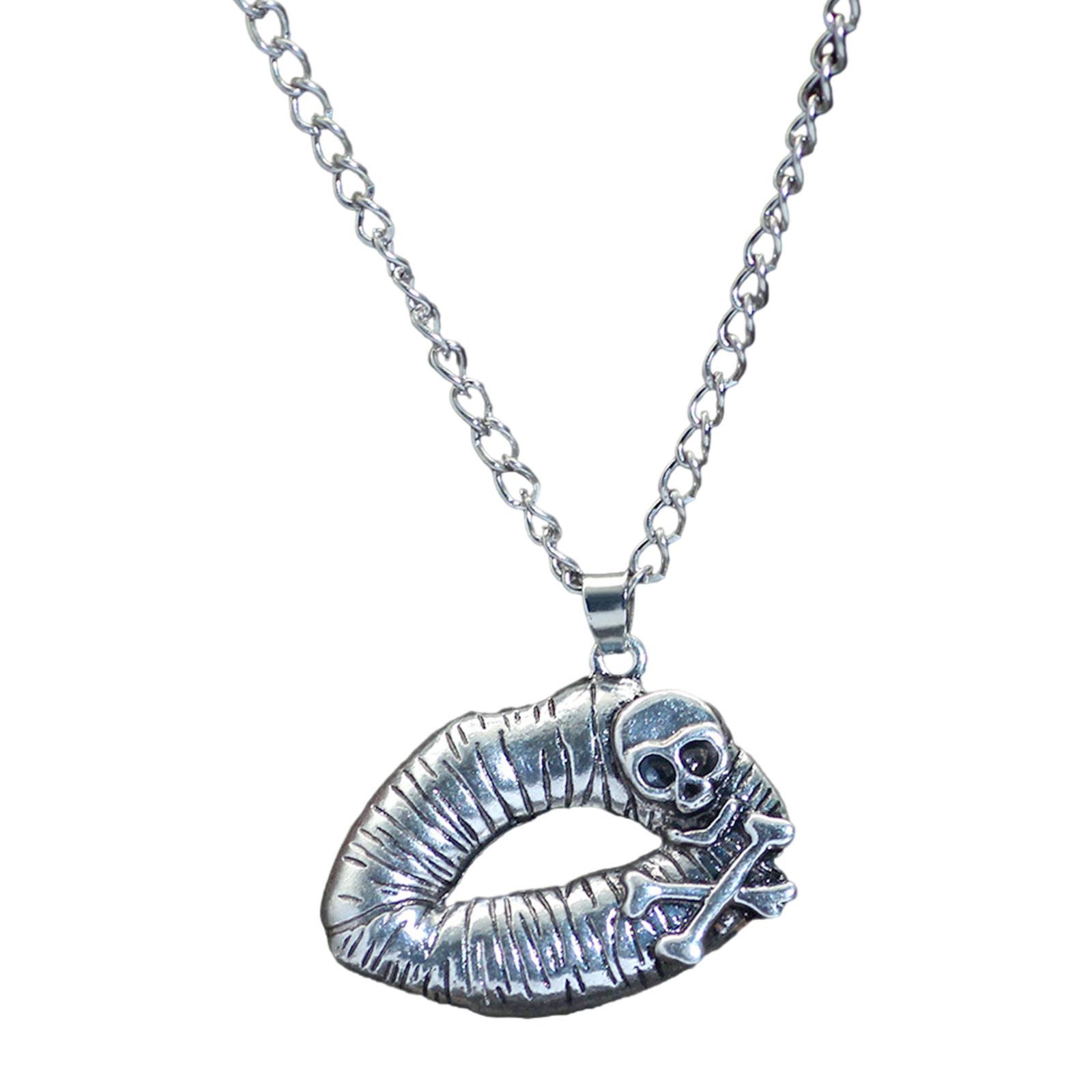 

Ожерелье с подвеской в виде черепа и губ, прочный сплав, ювелирный аксессуар, портативный, для модных женщин, повседневная одежда