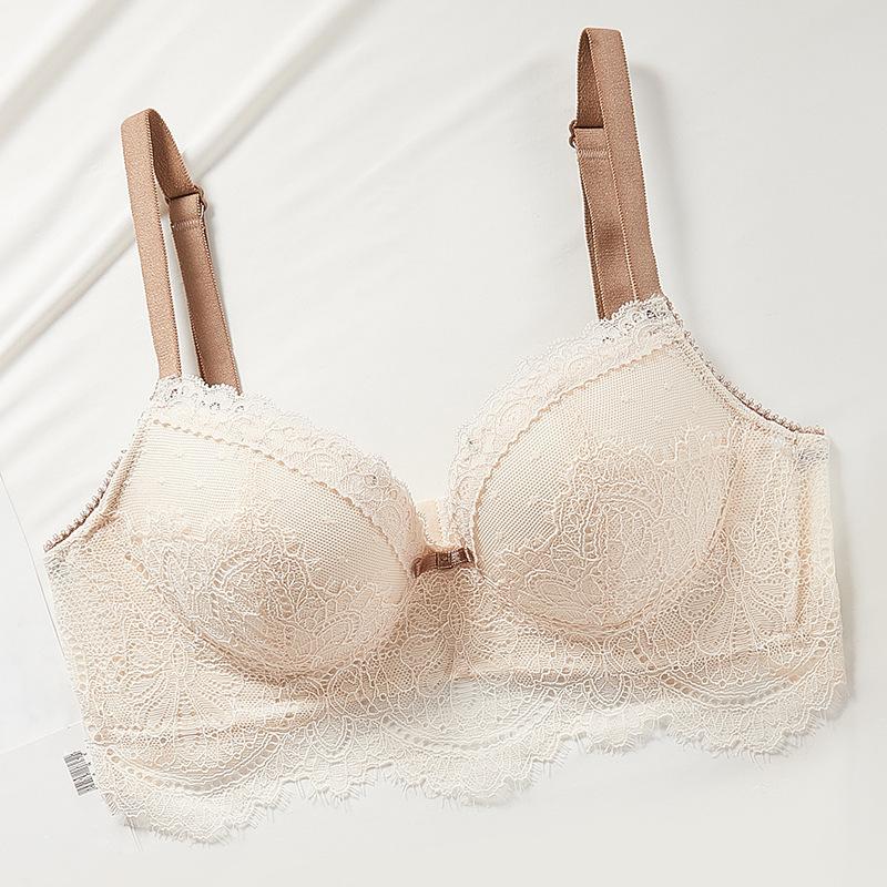 Flat Chest Push-Up Bra Set for Women: Wirefree, Adjustable, Side Support, Anti-Sagging, Sexy Design.