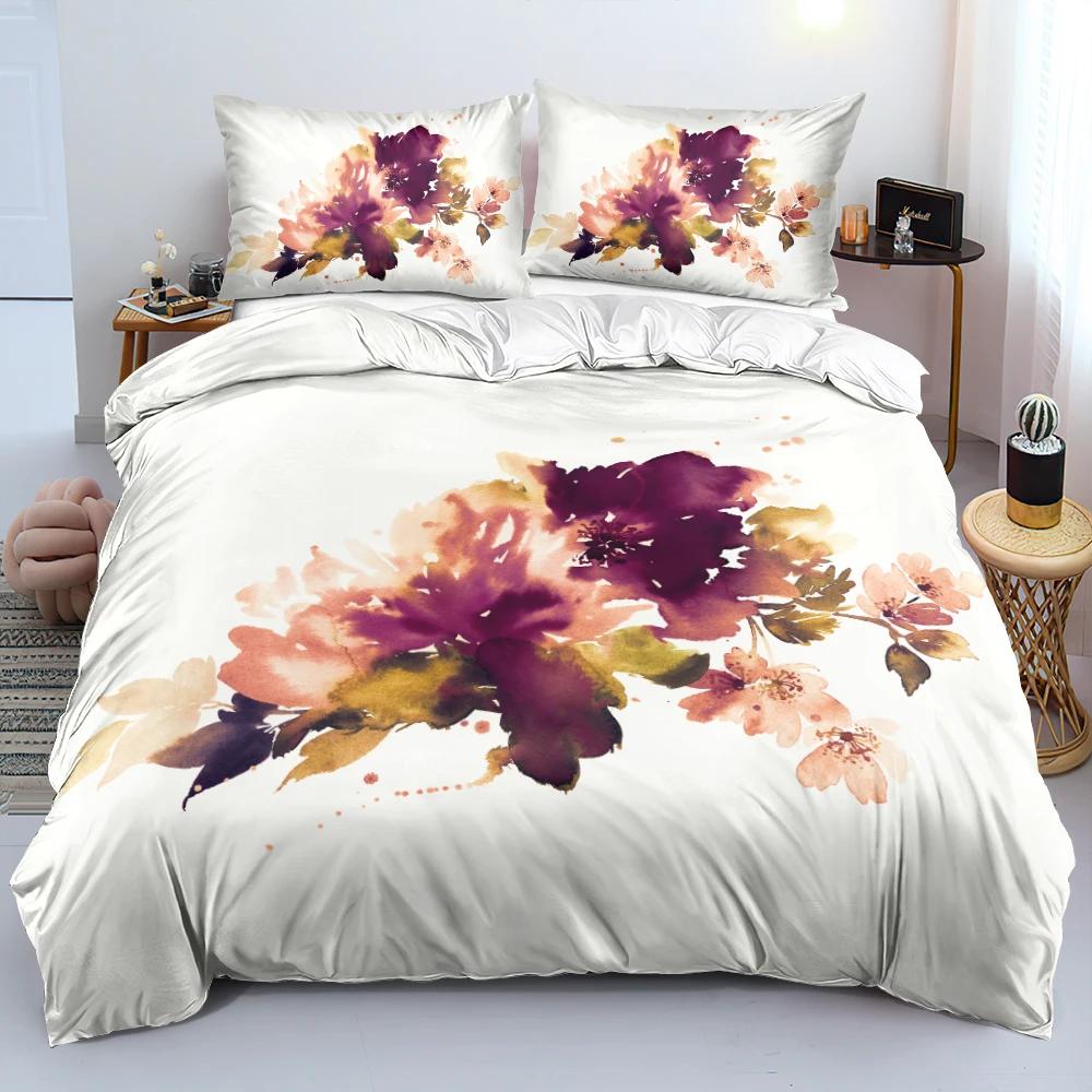 3D Floral Beding Set Rose Sureal Scene Concept Artwork Soft Duvet Cover King Quen Sized Dimensions Colorful Flowers Gren Soft Warm Comforter Cover