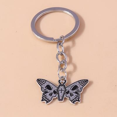 Creative Skull Butterfly Keychain Metal Punk Bat Key Ring Pendants for Car Key Holder Handbag Decor Charms Jewelry Gifts