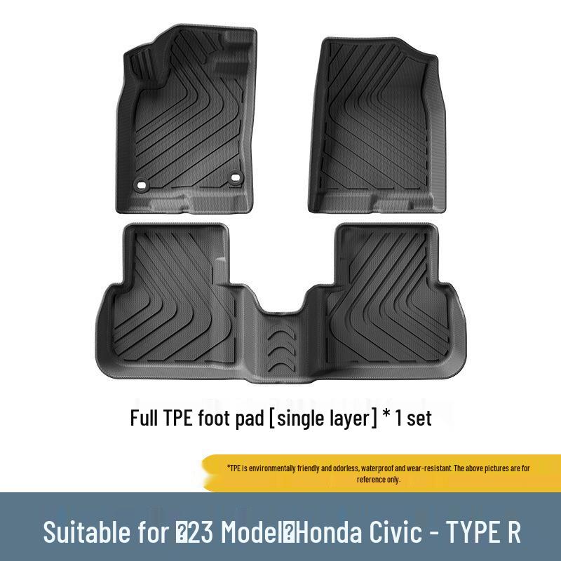 23 Honda Civic Type R Floor Mats: TPE Stain-Resistant Custom Fit for Car and Trunk.