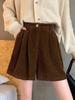 2023 Women's High-Waist Wide-Leg Corduroy Shorts - Spring/Autumn Slimming Casual Pants